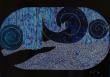 Le voile des nuits,2014 , technique mixte sur carton entoilé (huile , encres et pastel ) 46 x 38 cm . 